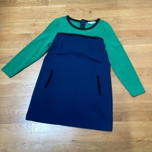 Boden Green and Navy Mini Dress
